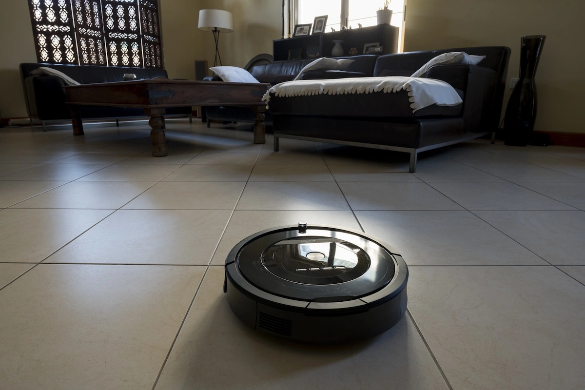robot vacuum and mop charging on dock