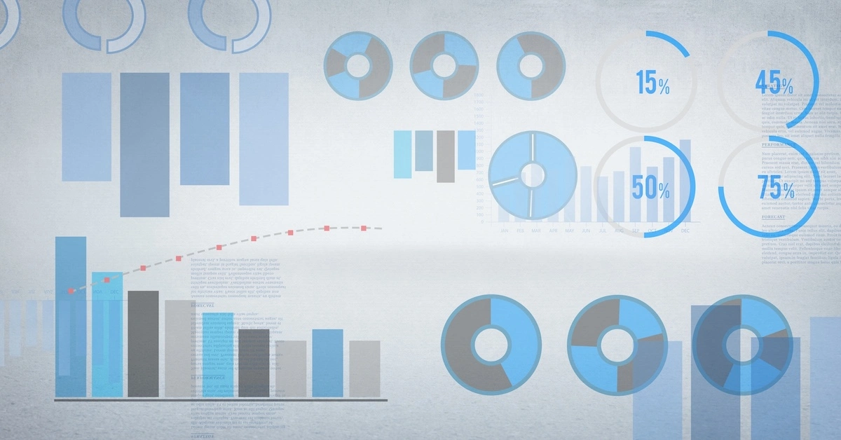 statistics performance charts with bright background