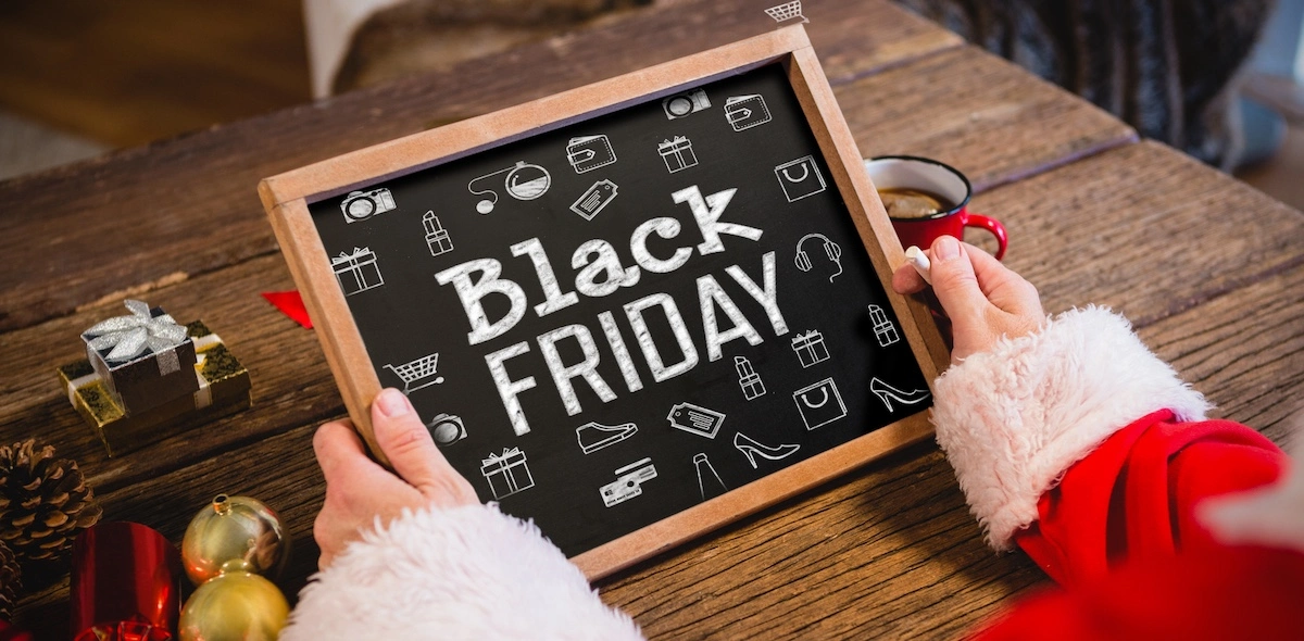 composite image of black friday advert